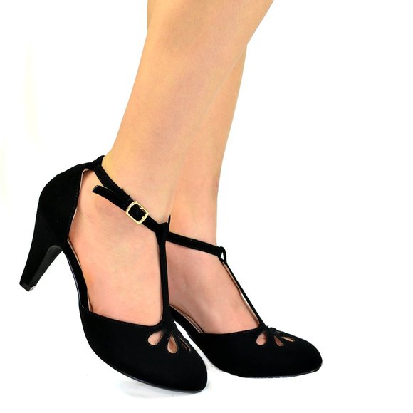 Chase + Chloe Shoes - Chase & Chloe WOMEN T-STRAP TEAR DROP VINTAGE HEEL